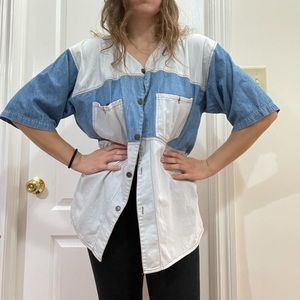 Denim Button Up T-Shirt